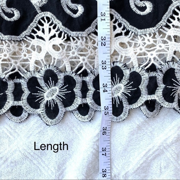 Fever Black Embroidered Ruffle off the Shoulder Dress Size Small Boho - Picture 13 of 15